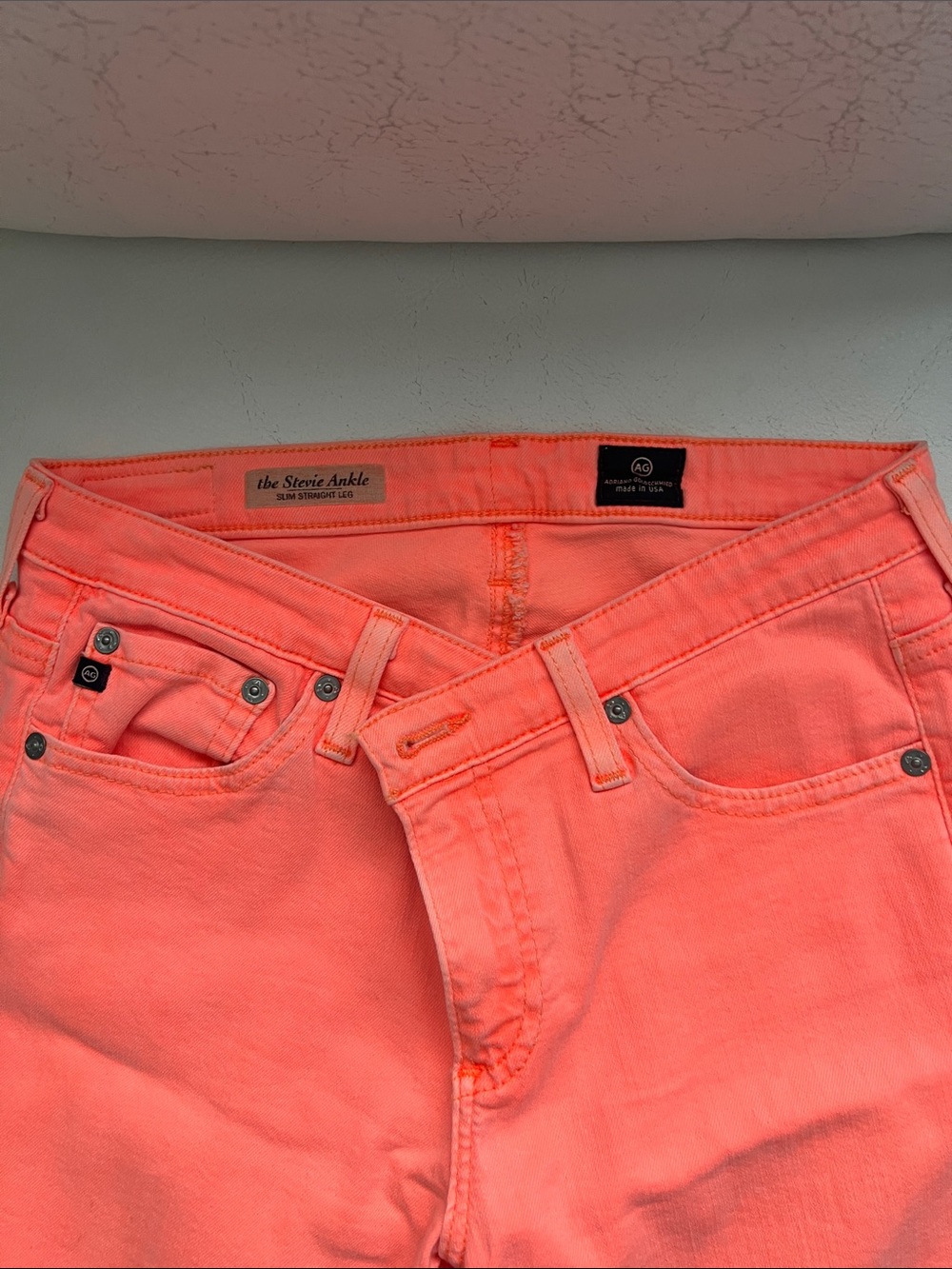 AG Adriano Goldschmied Stevie Ankle Jeans in Coral